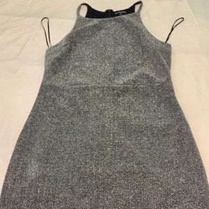 Silver sparkle asymmetrical dress